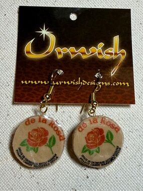 Red Rose Drop Earrings - De La Rosa Design